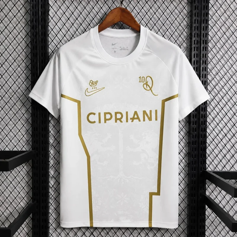 Camiseta Ronaldinho Ravenna Blanca y Oro – frontal