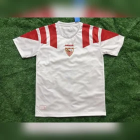 Maglia Siviglia Bianca con Spalle Rosse 2026/27 — Vista frontale