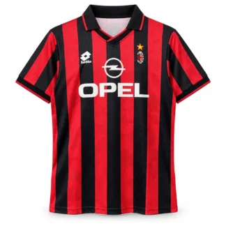 Camiseta Milan 1995/96 Retro – Primera Equipación — vista frontal, presentación comercial