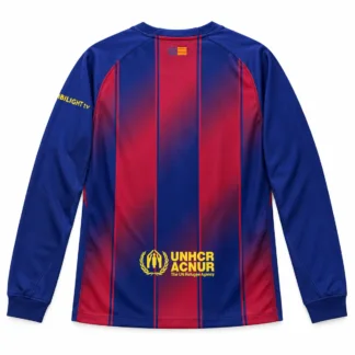 Primera Camiseta Barcelona Manga Larga 2025/26 — vista trasera, presentación comercial