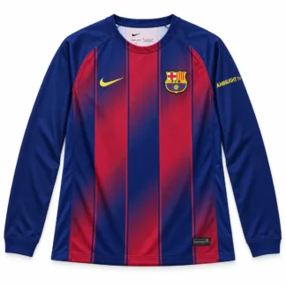 Primera Camiseta Barcelona Manga Larga 2025/26 — vista frontal, presentación comercial
