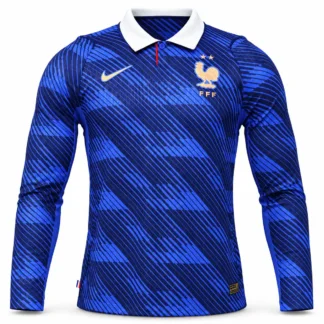 Prima Maglia Francia Manica Lunga 2026/27 – Giocatore – vista frontale, presentazione virtuale basata sul prodotto