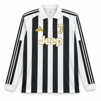 Camiseta Juventus 2026/27 Manga Larga – Primera Equipación – vista frontal, presentación virtual basada en el producto