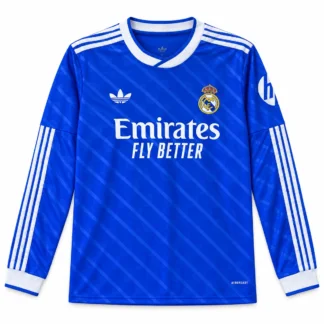 Terza Maglia Real Madrid Manica Lunga 2025/26 — vista frontale, presentazione commerciale