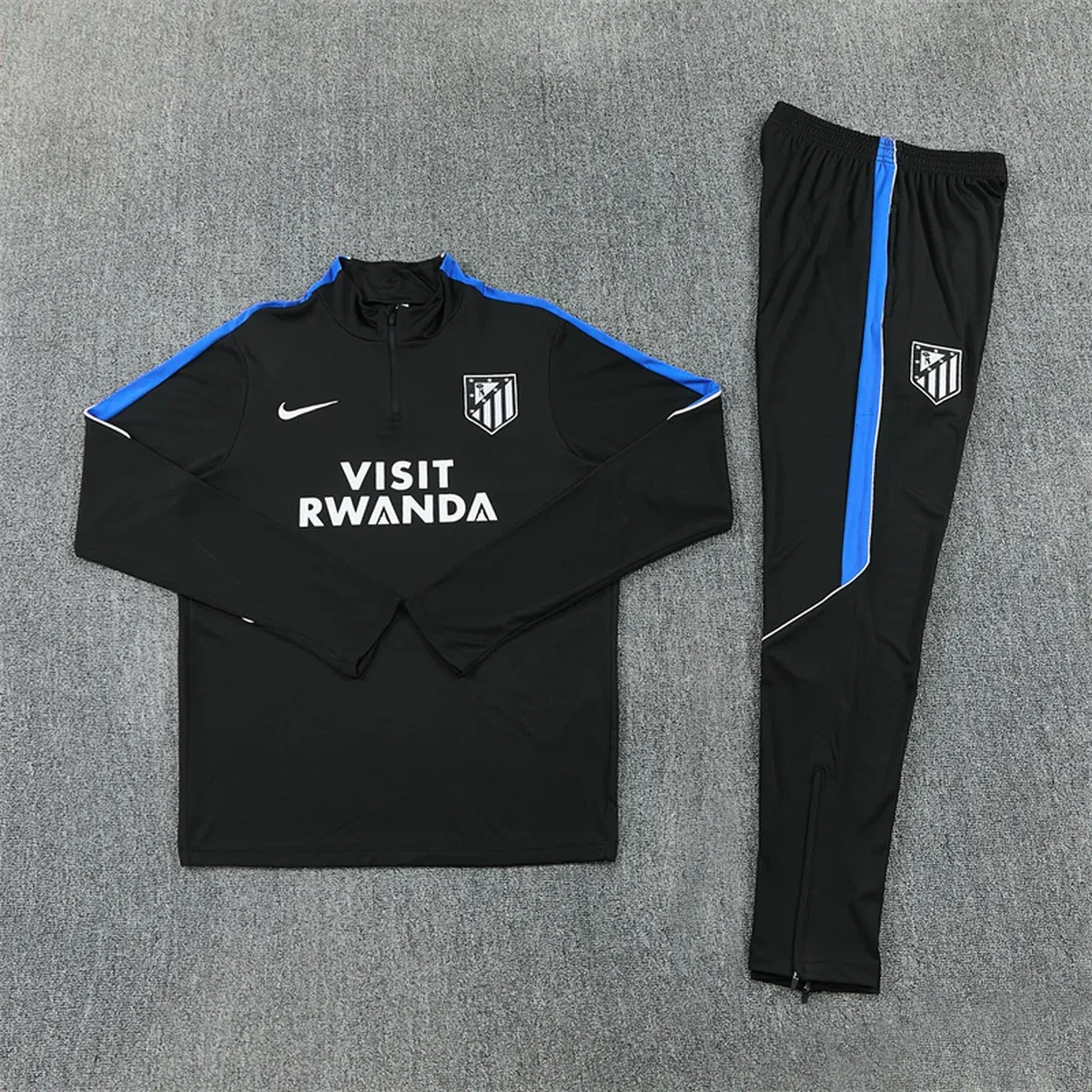 Chándal Atlético Madrid Negro Media Cremallera 2026/27 – foto real del chándal extendido