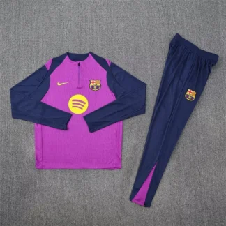 Chándal Barcelona Morado y Azul Marino Media Zip 2025/26 – frontal