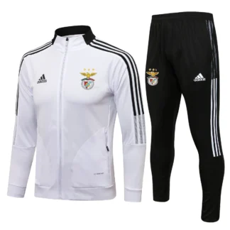 Tuta Benfica Bianca e Nera Full Zip – vista frontale commerciale
