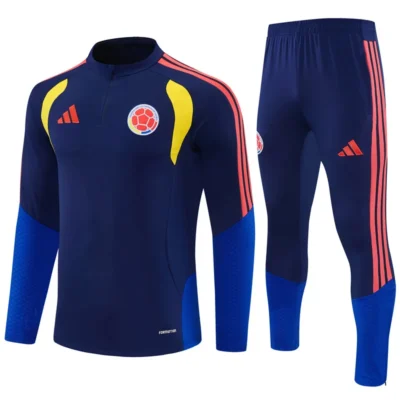 Tuta Colombia Blu Navy Mezza Zip con Dettagli Gialli 2026