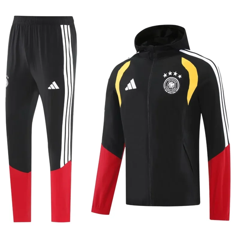 Chándal Alemania Negro Rojo y Amarillo con Capucha – frontal