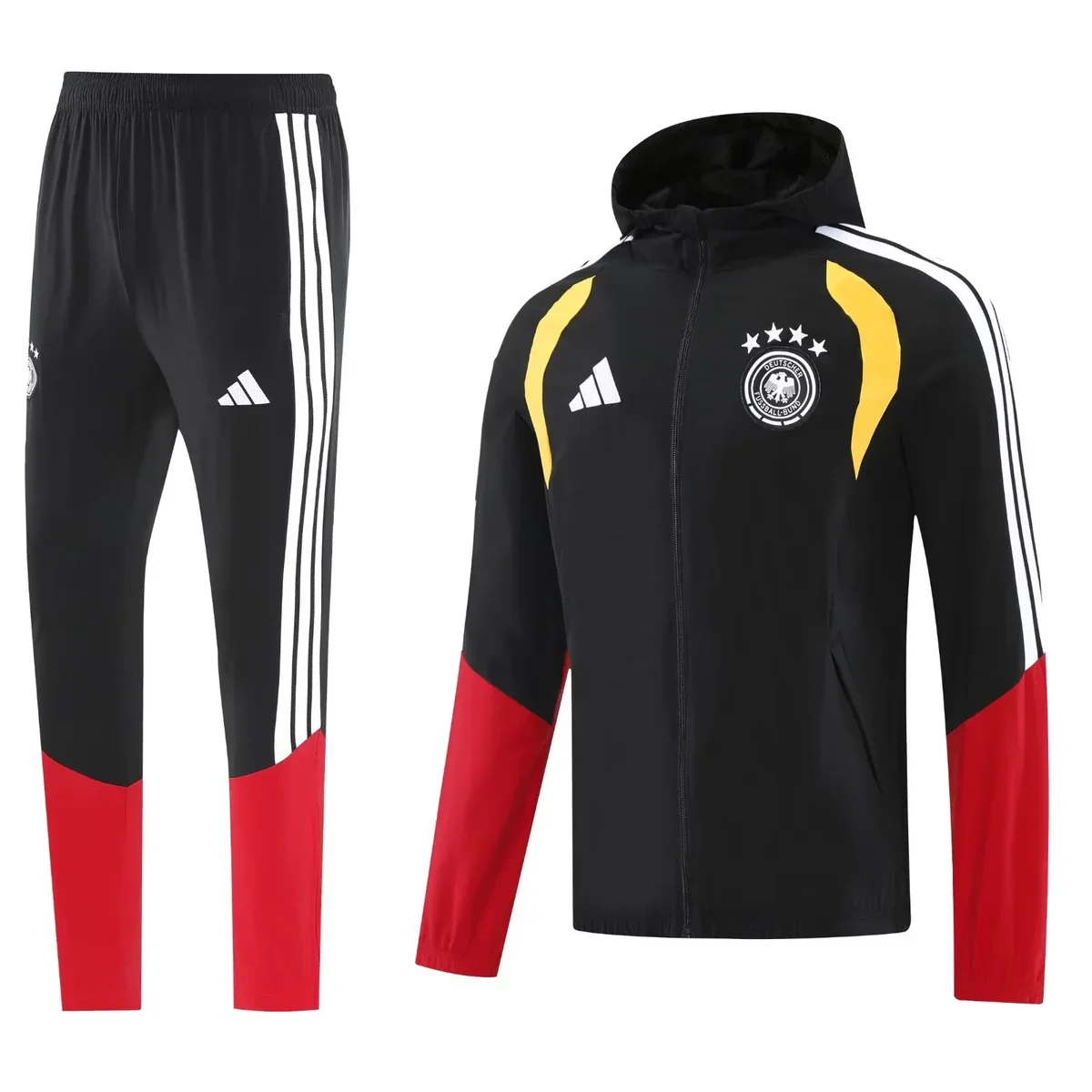 Chándal Alemania Negro Rojo y Amarillo con Capucha – frontal