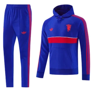 Tuta Manchester United 2026/27 Blu e Rossa con Cappuccio