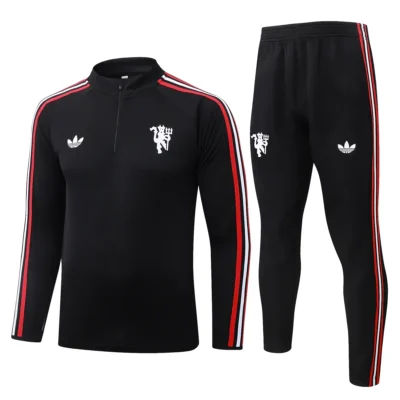 Tuta Manchester United Nera Mezza Zip 2026/27