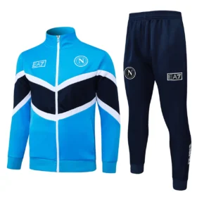 Chándal Napoli Celeste con V Blanca y Azul 2025/26 — Vista frontal