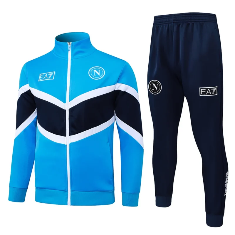 Chándal Napoli Celeste con V Blanca y Azul 2025/26 – frontal