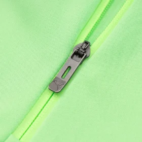 Tuta Palmeiras Verde Lime e Verde Scuro Mezza Zip – foto reale delle cuciture e del bordo