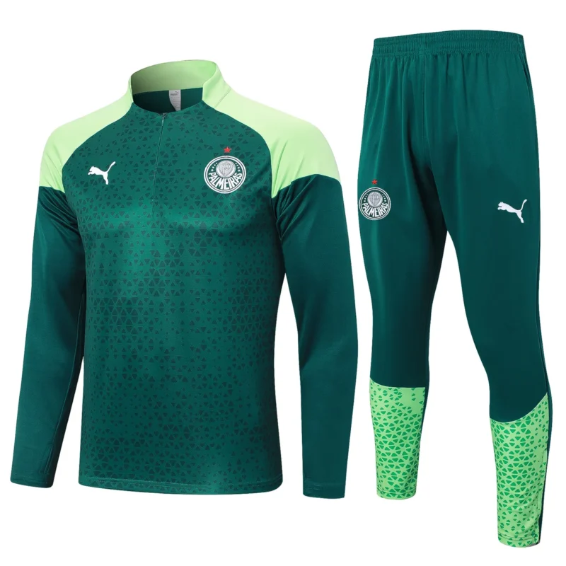 Chándal Palmeiras Verde Oscuro con Hombros Lima Media Cremallera – vista frontal comercial