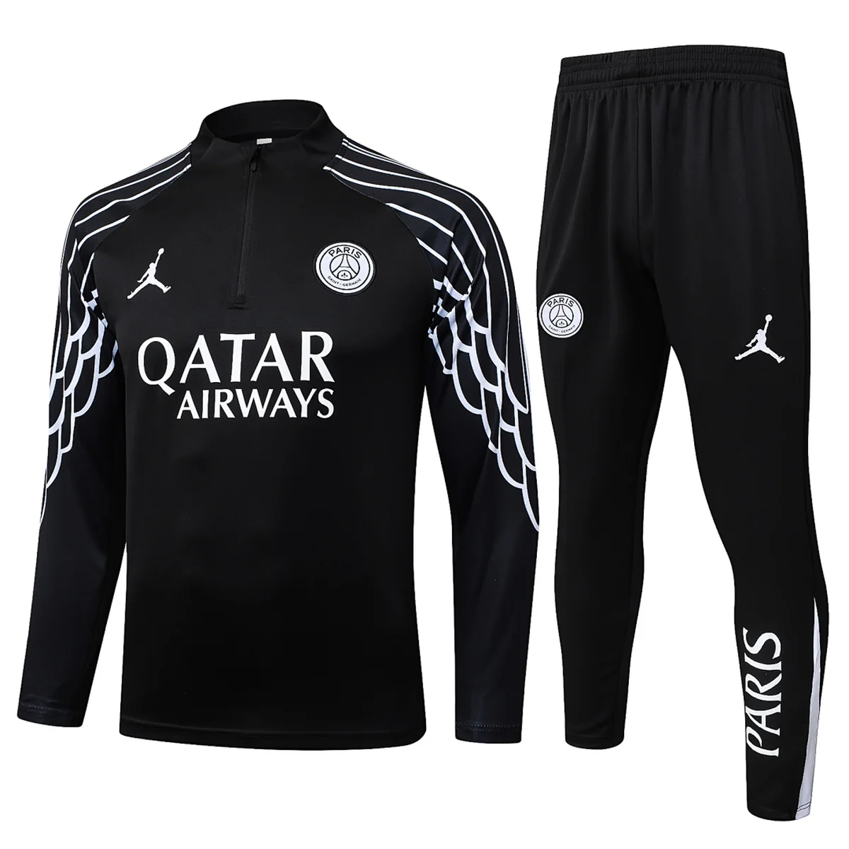 Chándal PSG Negro Jordan Media Cremallera 2025/26 – frontal