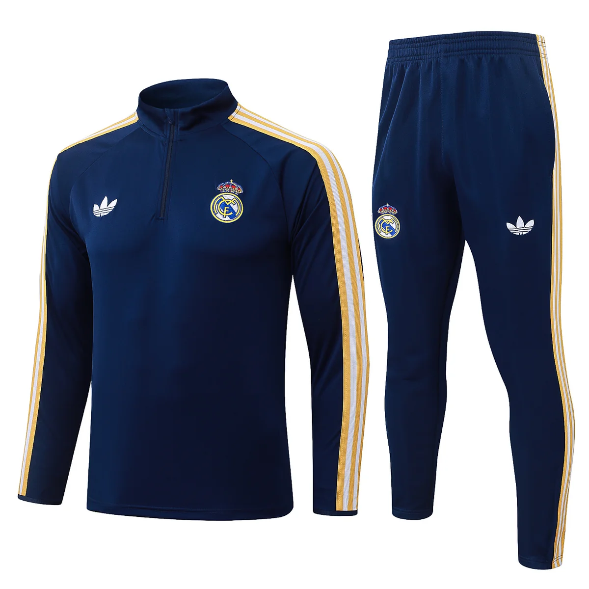 Chándal Real Madrid Azul Media Cremallera Dorado 2026/27 – frontal
