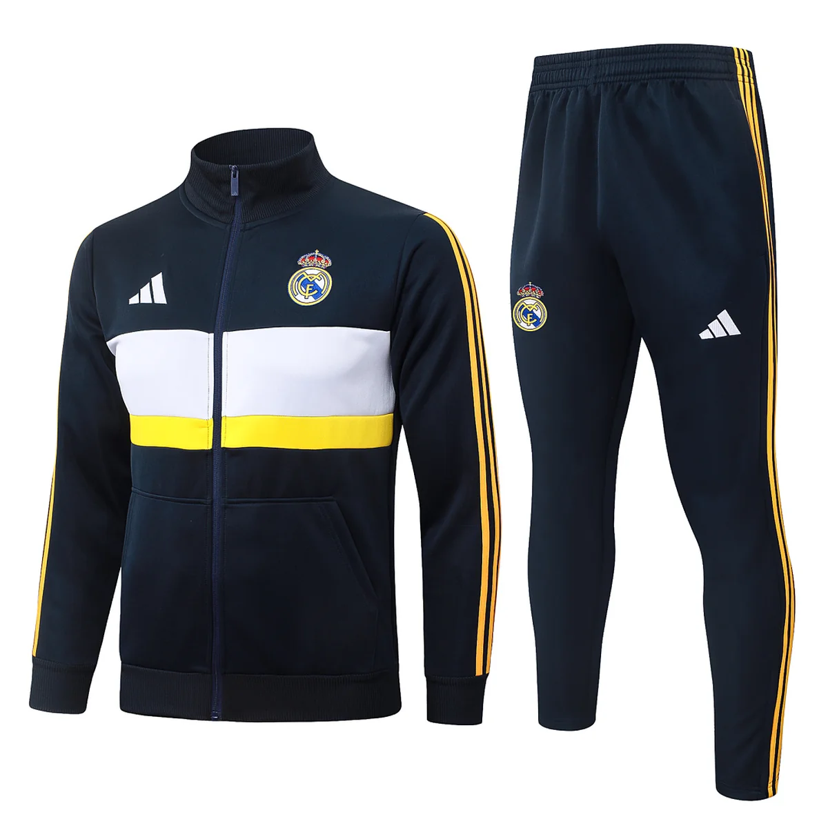 Chándal Real Madrid Azul Marino Franja Blanca 2026/27 – frontal