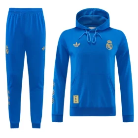 Tuta Real Madrid Blu Royal con Cappuccio 2026/27 – vista frontale commerciale