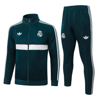 Tuta Real Madrid Verde Scuro Fascia Bianca 2026/27