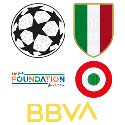 Champions League + UEFA Foundation + escudo y escarapela tricolor + patrocinador de la manga BBVA